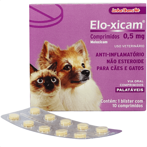 Elo-Xicam 0,5mg com 10 comprimidos Para Cães e Gatos Elo-Xicam 0,5mg com 10 comprimidos Para Cães e Gatos